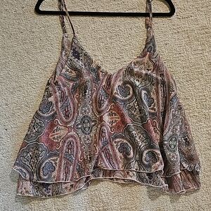 Paisley Print Spaghetti Strap Top